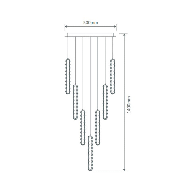 Arctic Ceiling Crystal W500mm Chrome 5000K - 35050