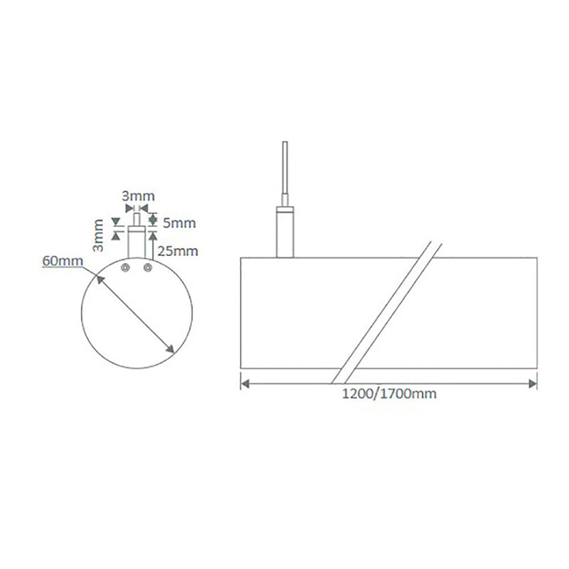 Pipe-60 LED Linear Light 31W Aluminium 3000K - 23125