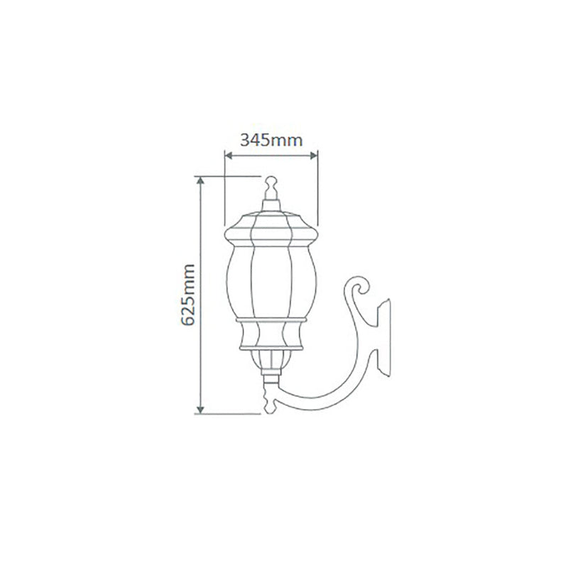 Vienna Outdoor Wall Lantern Up Bracket H625mm Green Aluminium - 16126