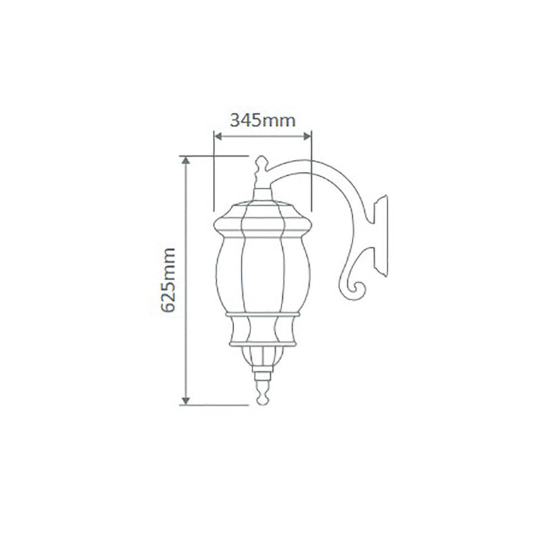 Vienna Outdoor Wall Lantern Down Bracket H625mm Green Aluminium - 16131