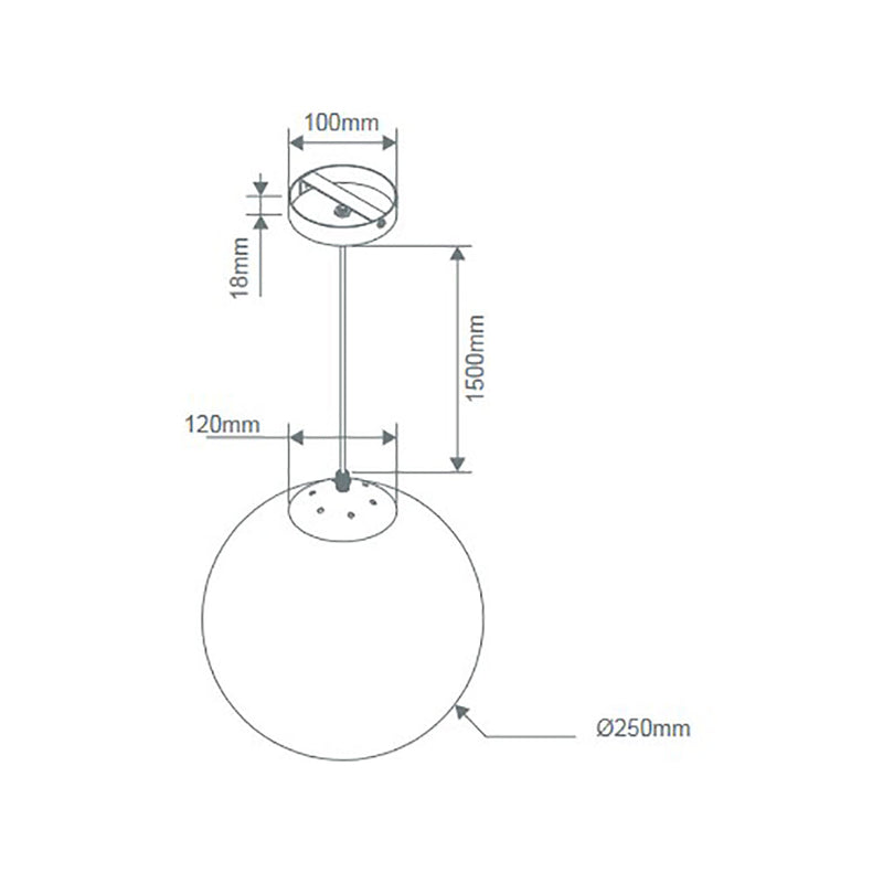 Bubble Pendant Light W250mm White Opal Glass - 31472