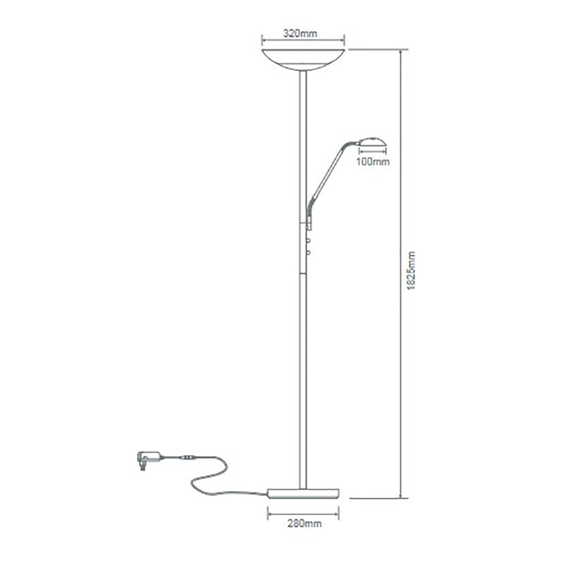 Eden Mother & Child Floor Lamp Satin Chrome 3000K - 22502