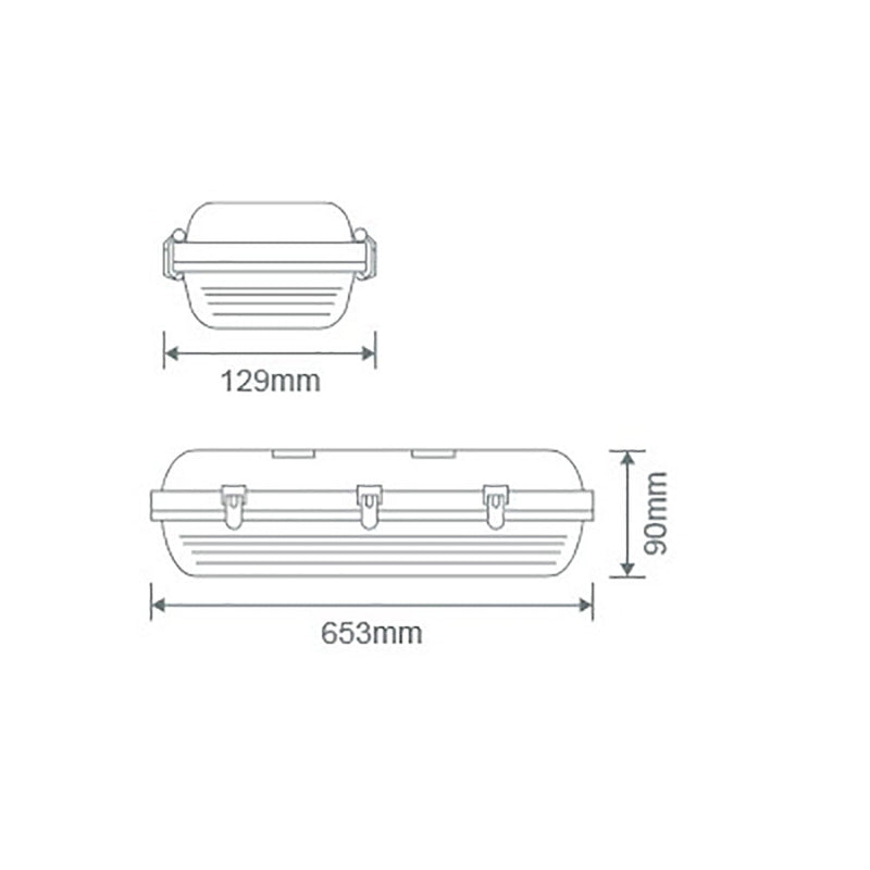 Hydro Emergency LED Batten L653mm White 3CCT - 66020