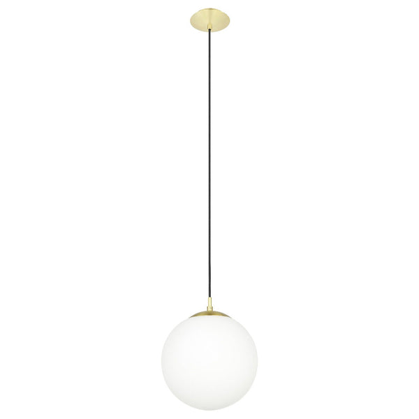 Rondo 1 Light Large Pendant Matt Brass / Opal Matt - 205014