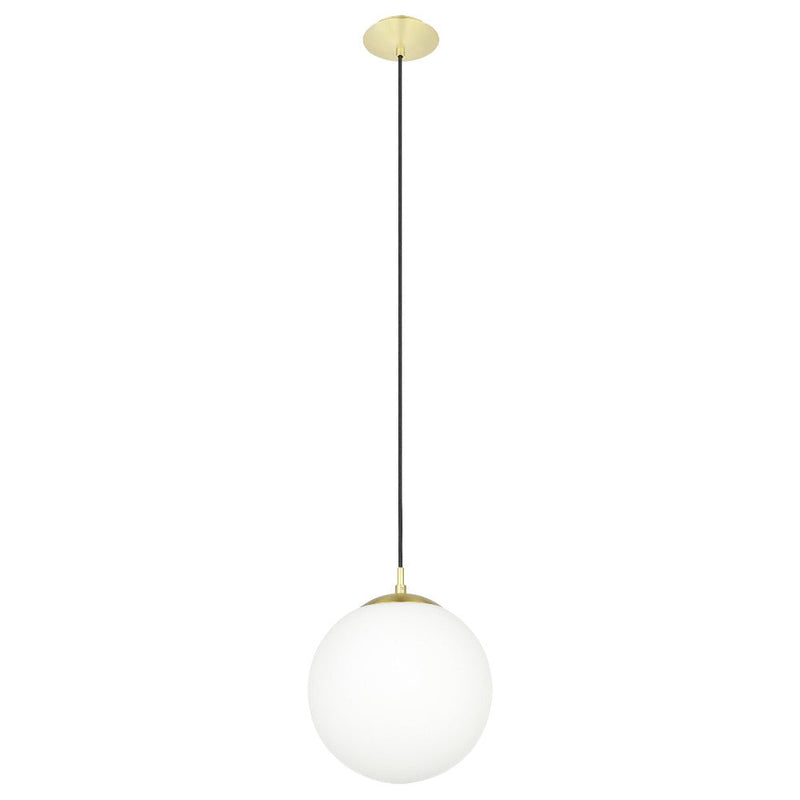 Rondo 1 Light Large Pendant Matt Brass / Opal Matt - 205014