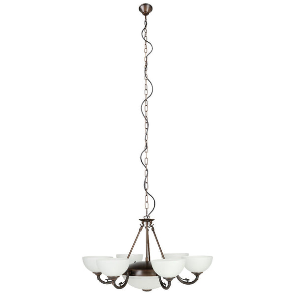 Savoy 8 Light Pendant Oil Rubbed Bronze / White - 205121