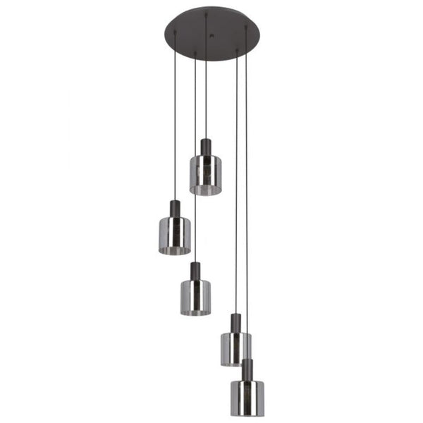 Gorosiba 5 Light Pendant Black Steel- 205156N