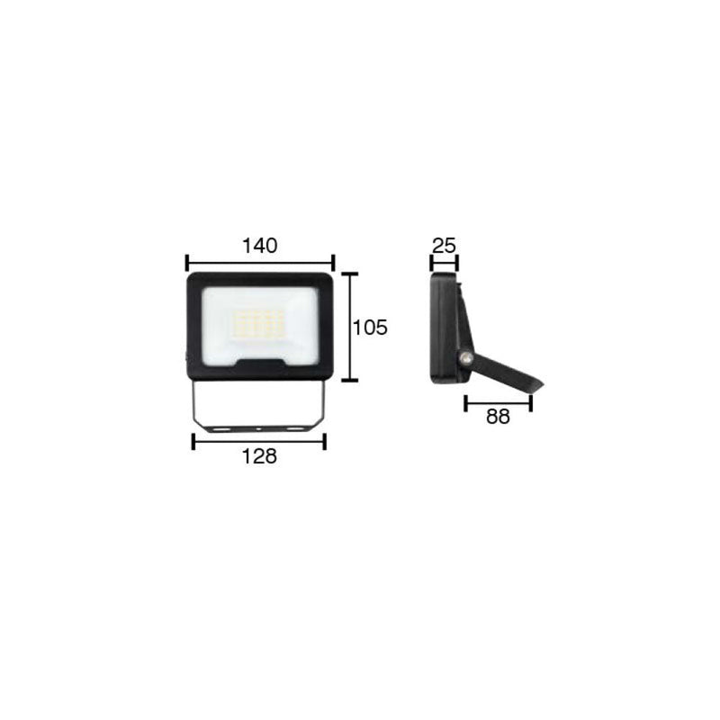 Rawson Floodlight 20W Black Aluminium TRI Colour - 21908/06