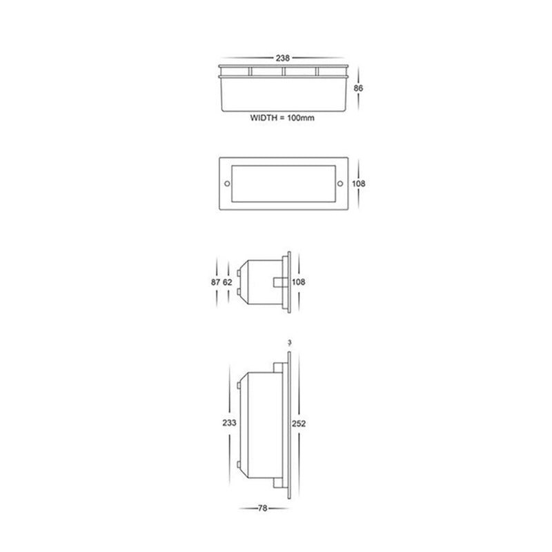 Bata Brick Light 12V 10W White Stainless Steel 3CCT - HV3003T-WHT-12V