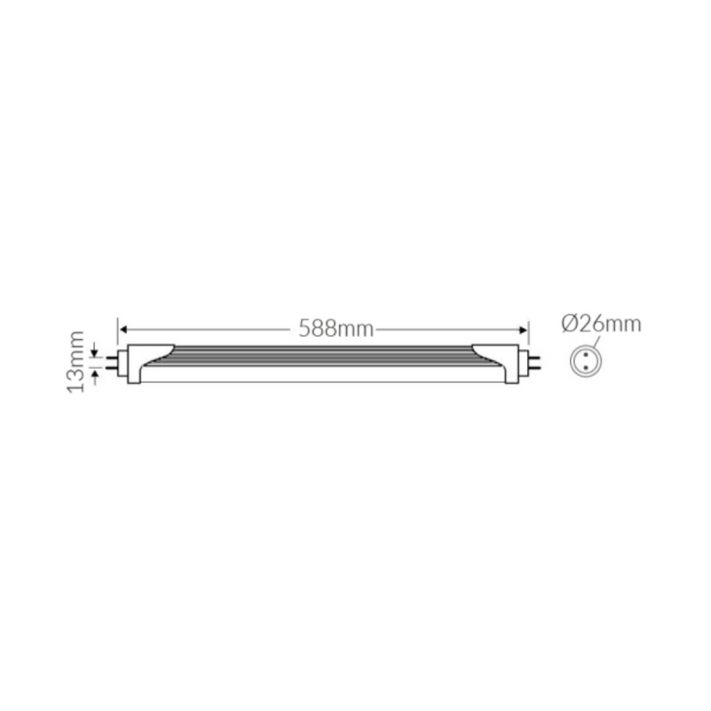 LED Tubes G13 240V 10W Frosted Aluminium Green - VBLFT-325-F-G