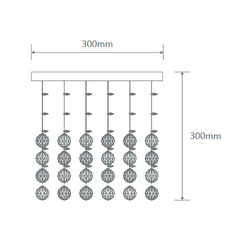 Starlight Ceiling Crystal 4 Lights CTC W300mm Chrome 5000K - 35031