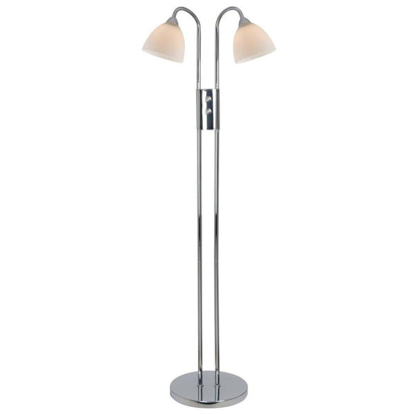 Ray 2 Light Dim Floor Lamp Chrome, White - 72224033