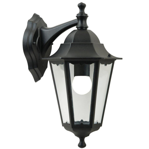 Cardiff 1 Light Down Wall Light Black, Clear - 74381003