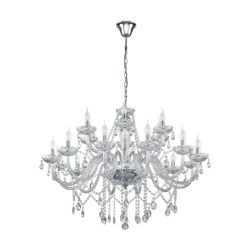 Basilano 18 Light Chandelier Chrome & Clear - 39103