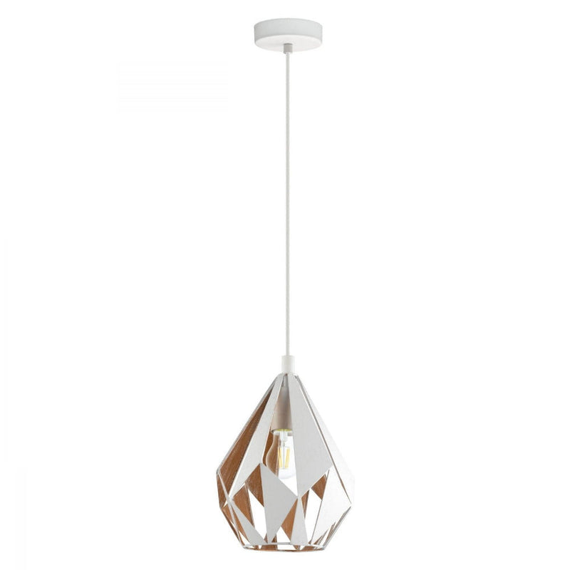 Buy Pendant lights australia - Carlton 1 Light Pendant White & Honey Gold 205mm - 43001N