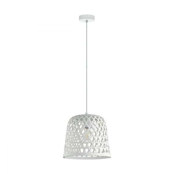 Buy Pendant lights australia - Kirkcolm 1 Light Pendant White & White 300mm - 43111N