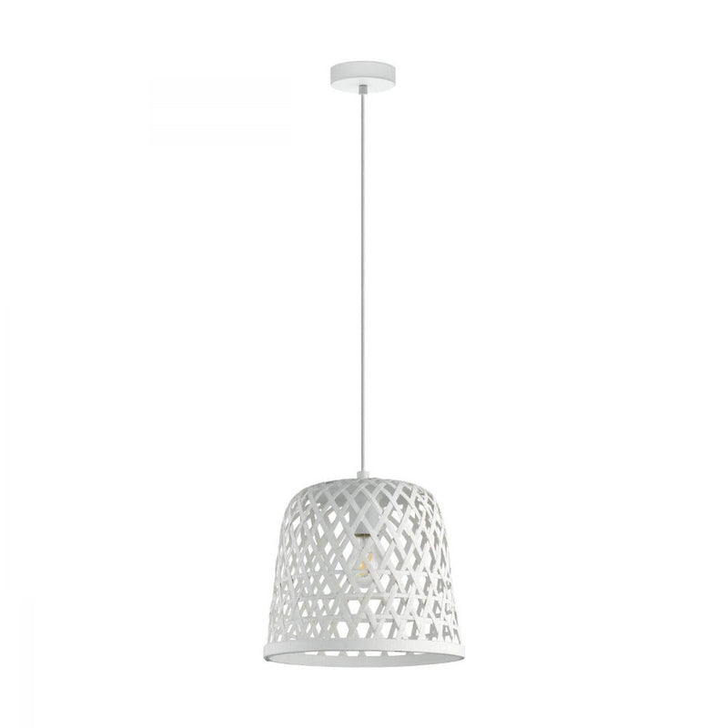 Buy Pendant lights australia - Kirkcolm 1 Light Pendant White & White 300mm - 43111N