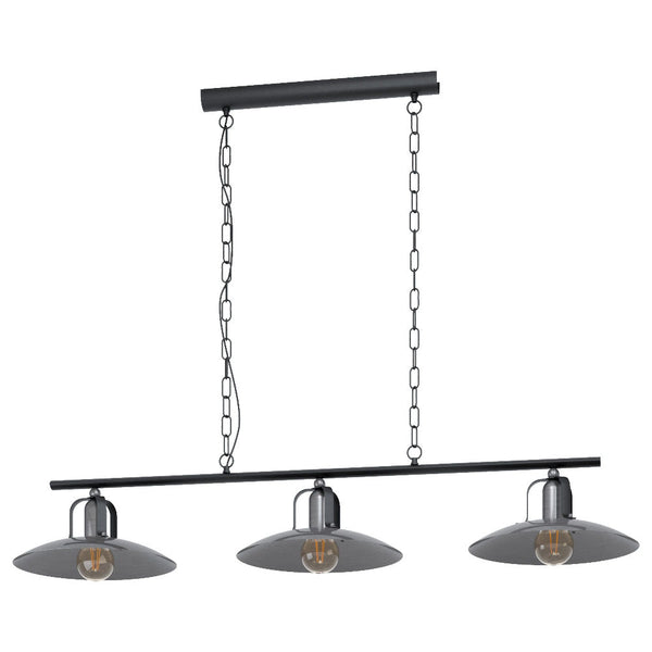 Kenilworth 3 Light Island Pendant Black / Antique Nickel - 43205N