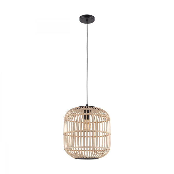 Buy Pendant lights australia - Bordesley 1 Light Pendant Black & Natural 350mm - 43216N