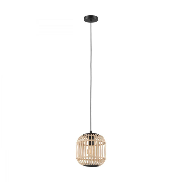 Buy Pendant lights australia - Bordesley 1 Light Pendant Black & Natural 210mm - 43231N