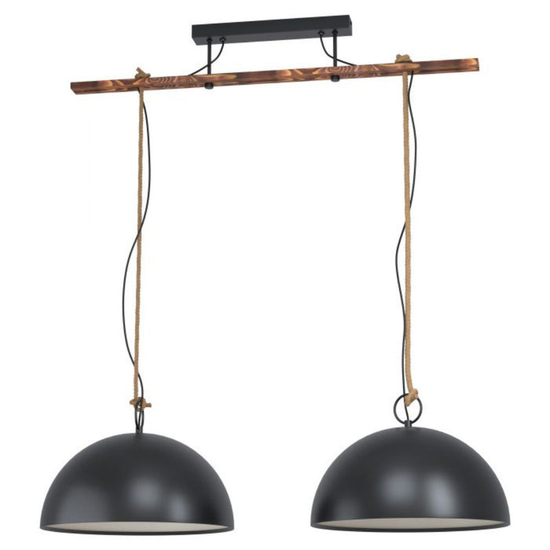 HODSOLL Brown Rustic 2 Light Island Pendant Light - 43397