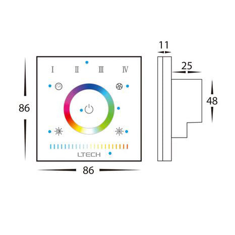 LED Strip Light Touch Controller White Plastic RGBCW - HV9101-EX5S