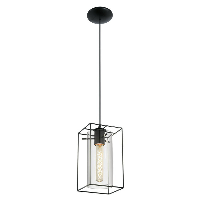 Loncino 1 light Pendant Black & Black Transparent 150mm - 49495