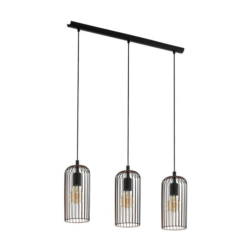 Buy Pendant lights australia - Roccamena 3 Light Pendant Black & Copper Coloured - 49645