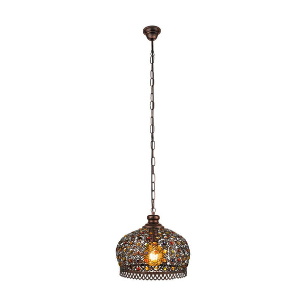 Buy Pendant lights australia - Jadida 1 Light Pendant Antique Copper & Coloured 330mm - 49764