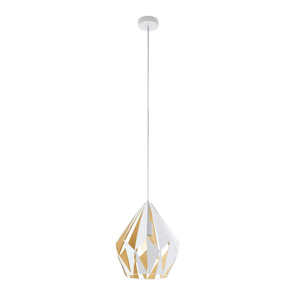 Buy Pendant lights australia - Carlton 1 Light Pendant White & Honey Gold 310mm - 49932