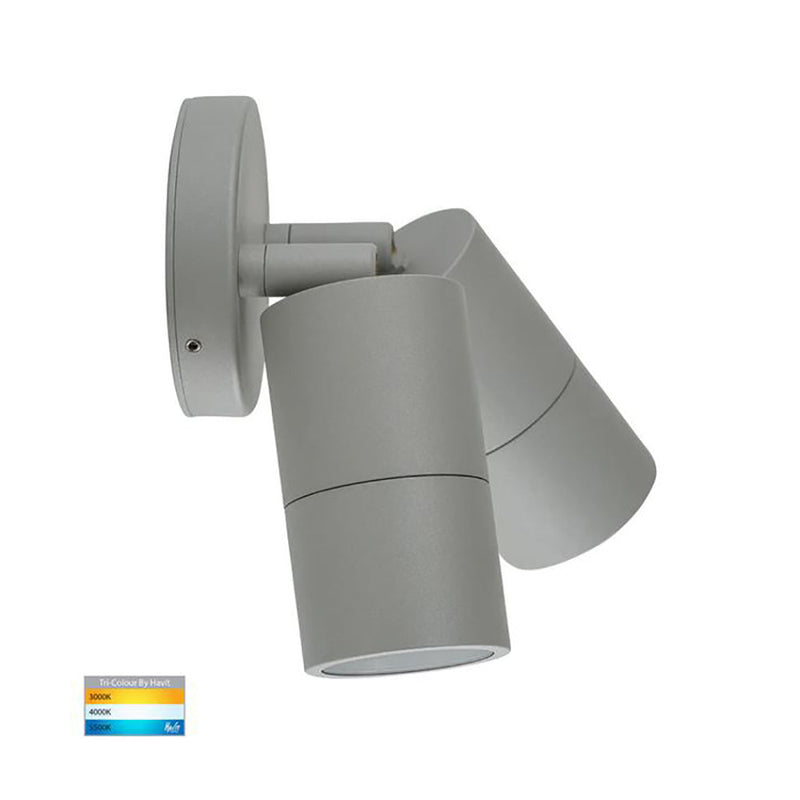 Tivah Exterior 2 Spotlights Adjustable 5W Silver Aluminium 3CCT - HV1347GU10T