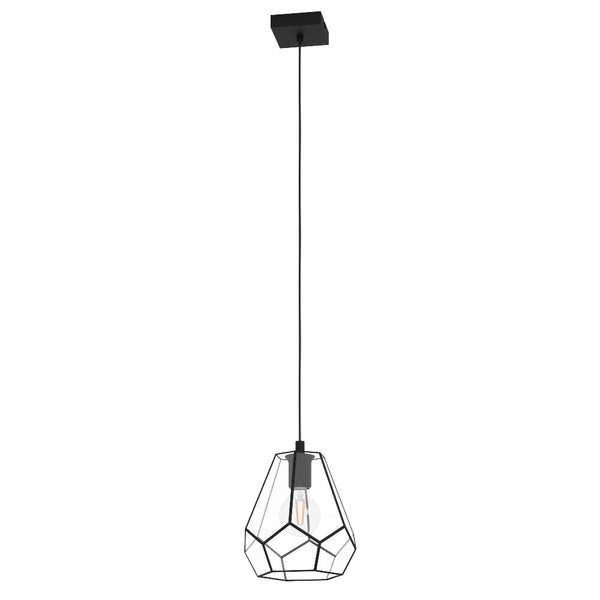 MARDYKE Pendant Light Black Steel Clear Glass - 43643N