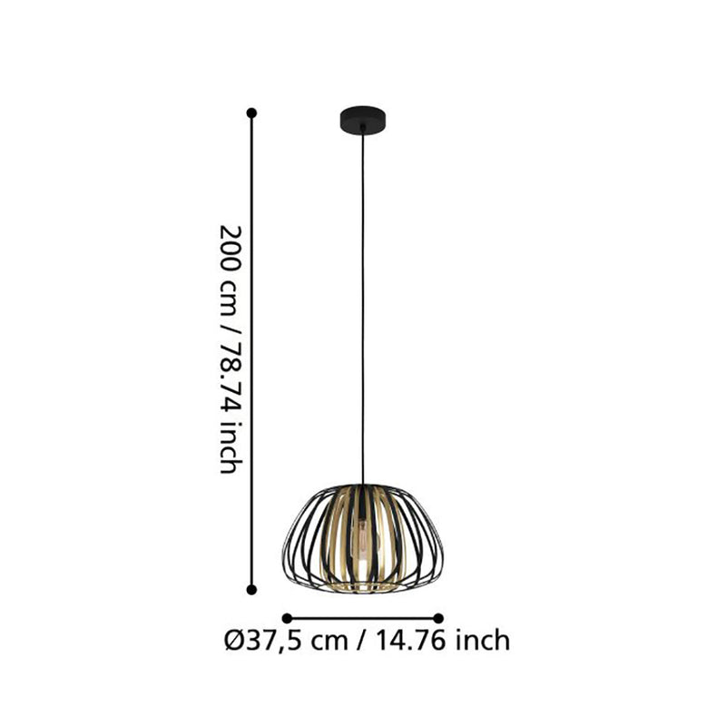 Encinitos Pendant Light W375mm BlacK / Gold - 99666N