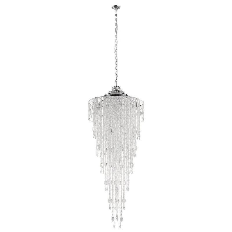 Beires Crystal Pendant 12 Lights Chrome Steel Brilliant Glass - 390262