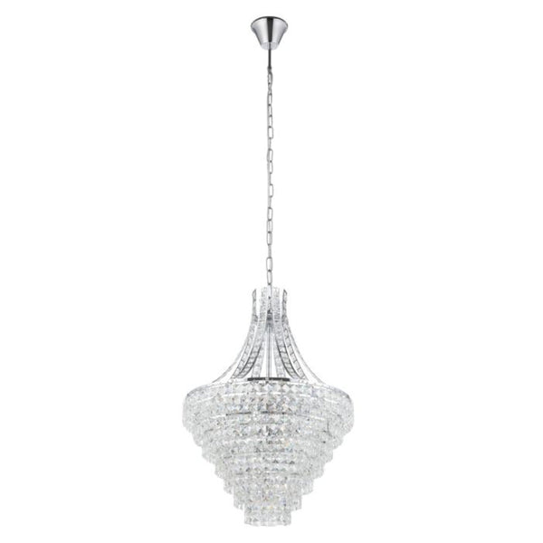 Beires Crystal Pendant 8 Lights Chrome Steel Brilliant Glass - 390265