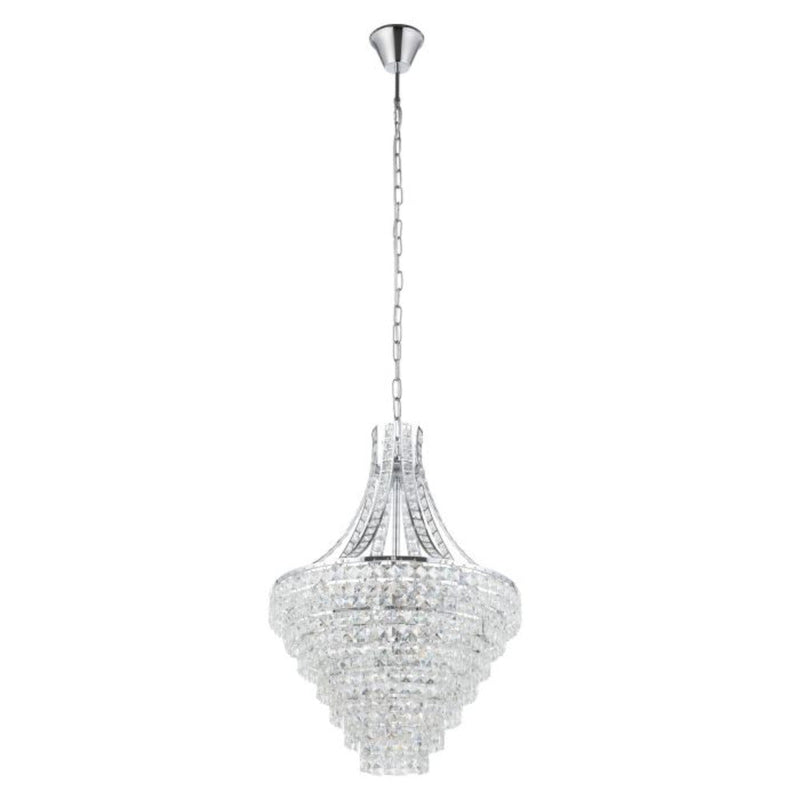 Beires Crystal Pendant 8 Lights Chrome Steel Brilliant Glass - 390265