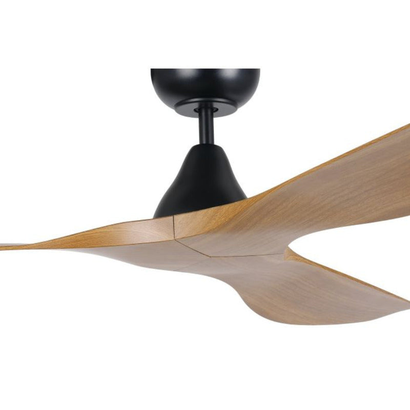 Surf DC Ceiling Fan 52" Black Burmese Teak ABS Blade - 20549817