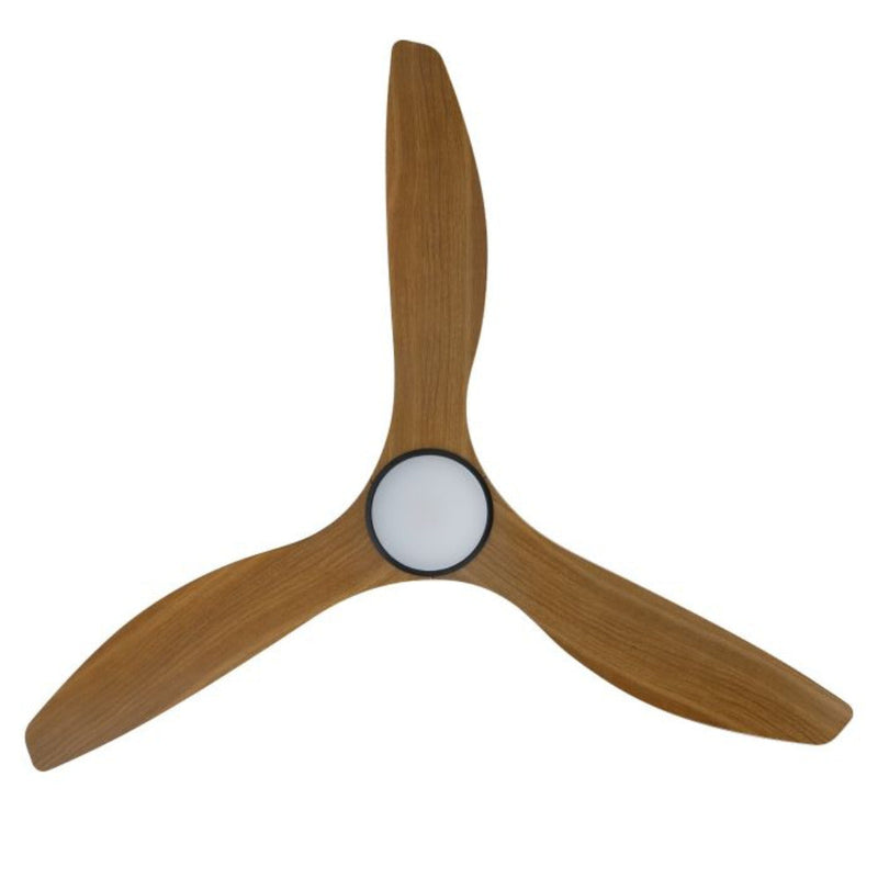 Surf DC Ceiling Fan 60" Burmese Teak LED Light Matt Black - 20550217