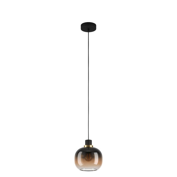 OILELLA Pendent Light Black / Brass Steel Black Brown Glass - 99614N