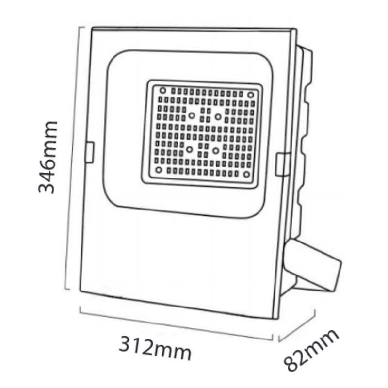 LED FloodLight 150W Black Aluminium 6500K - FLH150-6500