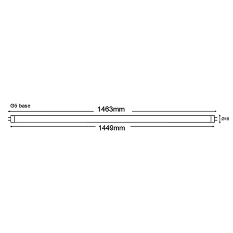 LED Tubes G5 240V 20W Frosted Glass 6500K - VBLFT-T5-20W-65