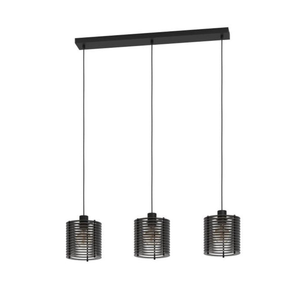 SEGOVIA Pendant 3 Lights Black Steel - 900738N