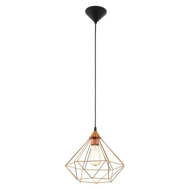 Buy Pendant lights australia - Tarbes 1 Light Pendant Black & Copper Coloured 325mm - 94194