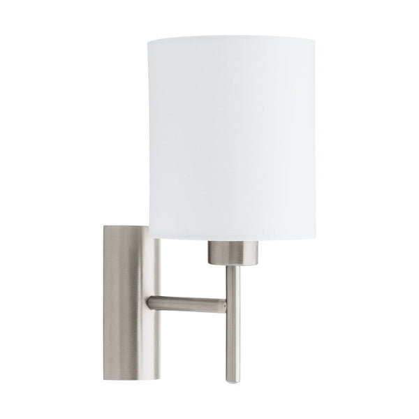 Pasteri 1 Light Wall Light Satin Nickel & White - 94924