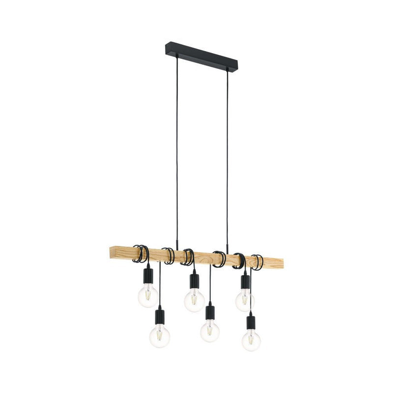 Buy Pendant lights australia - Townshend 6 Light Pendant Black & Brown - 95499