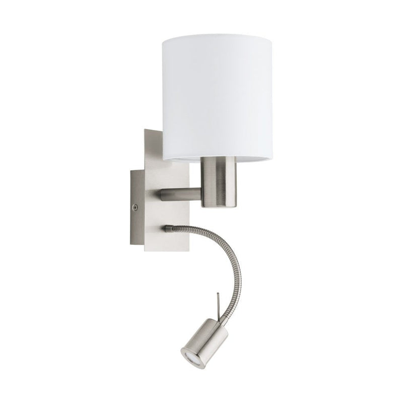 Pasteri 1 Light Wall Light and LED Satin Nickel & White - 96477