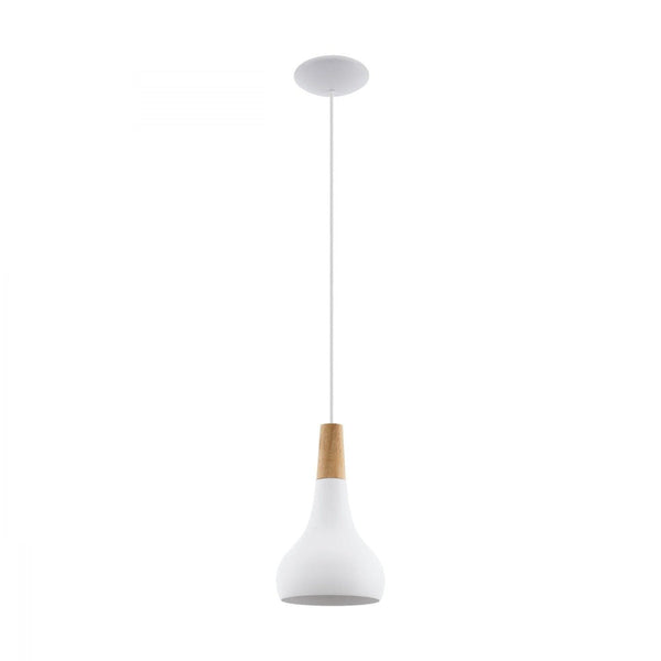 Buy Pendant lights australia - Sabinar 1 Light Pendant White & Brown 180mm - 96981