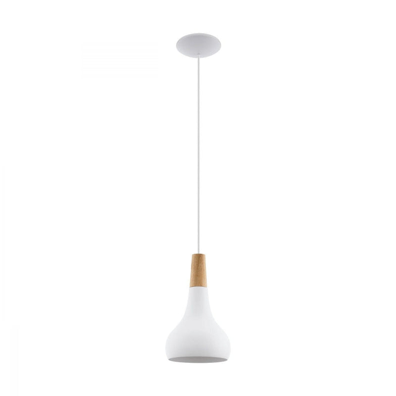 Buy Pendant lights australia - Sabinar 1 Light Pendant White & Brown 180mm - 96981