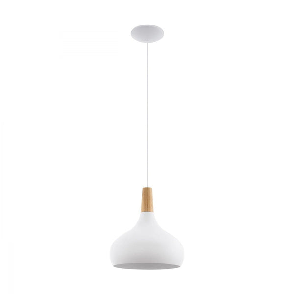 Buy Pendant lights australia - Sabinar 1 Light Pendant White & Brown 280mm - 96982