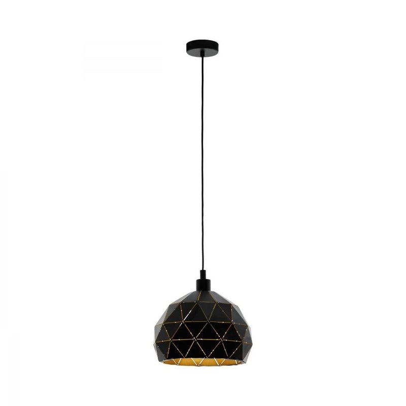 Buy Pendant lights australia - Roccaforte 1 Light Pendant Black & Gold 400mm - 97841N